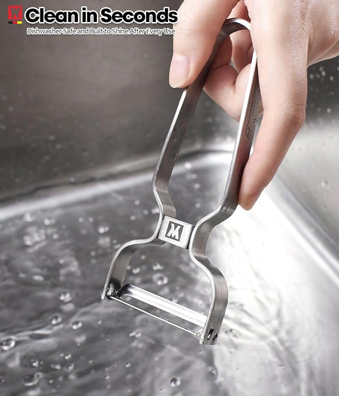 100% SUS304 Stainless Steel Potato Peeler, Vegetable Fruit Peeler, Durable Non-Slip Ergonomic Grips, Minimalist Y-Shaped Design, Rust-Proof, Dual-Edged Blades