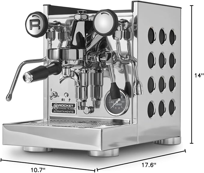 Rocket Espresso Appartamento TCA Espresso Machine (Stainless/Black)