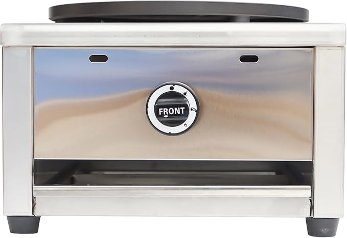 Single LP Gas Crepe Machine 2800Pa Commercial Pancake Maker Nonstick Pan Griddle Machine Table Size 15.75″ for Blintzes Eggs Bacon