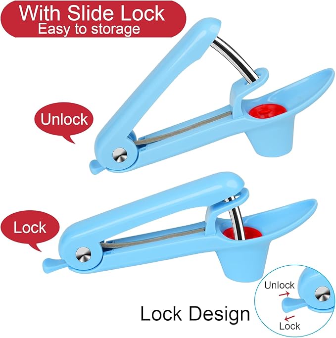 Cherry Pitter Tool,Cherry Pitter Cherry Stone Remover Tool for Making Cherry Jam Cherries Corer Pitter Tool,Cherry Pitter Olive Pitter with Space-Saving Lock Design,Cherry & Olive Pitter (Blue)