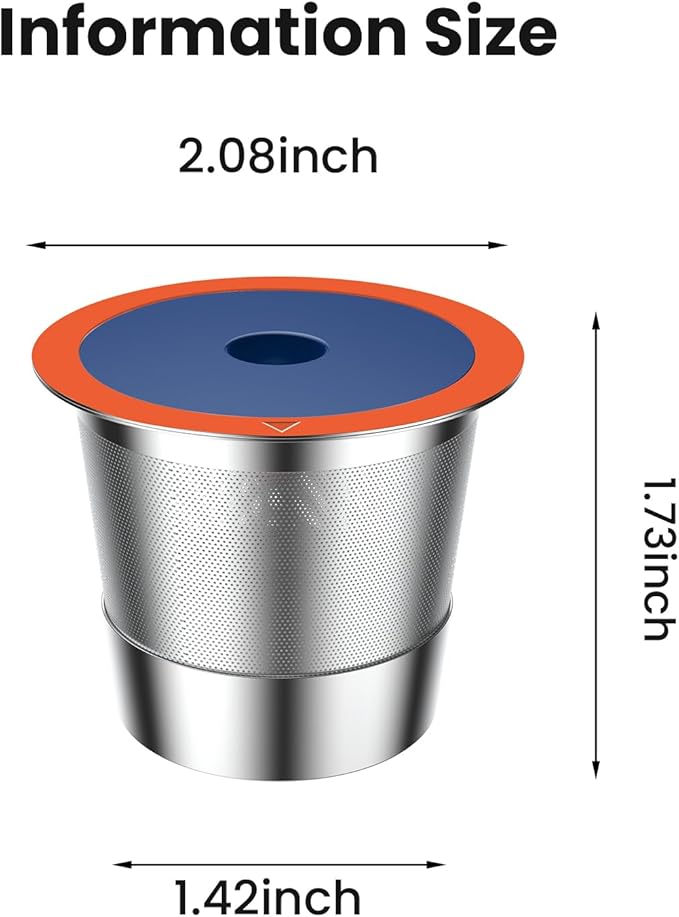 2 PACK Stainless Steel Reusable K Cups for Keuring 2.0 and 1.0, Reusable Coffee Pods for Coffee Maker, Sturdy Refillable K Cup,Permanent Filter