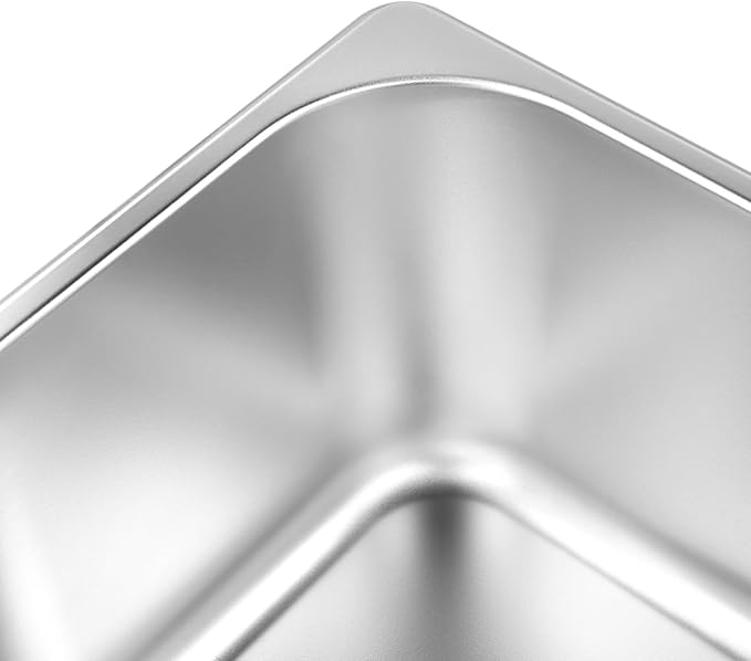 HOIGON 4 Pack 1/3 Size Steam Table Pans with Lids, 4 Inch Deep Stainless Steel Hotel Pans for Buffet, Restaurants, Catering