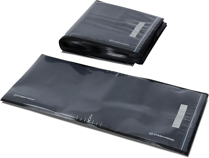 Resealable Zipper Vacuum Seal Bags 11" x 24" (50 Count) 5.5 Mil (Black and Clear) - BPA Free Commerical Grade Food Saver for Storage, Sous Vide, and Meal Prep Sealer Bag