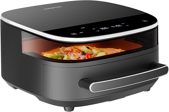 Pizza Air Fryer,11-IN-1 Large Air Fryers, Non Toxic,Max Crisp, Air Fry, Air Roast, Reheat, Dehydrate, Max Crisp Technology with 450F,6QT