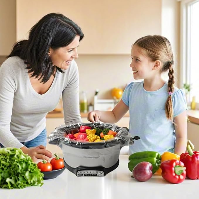 Slow Cooker Liner,Disposable Cooking Bags Large Size Fitted liners for electric slow cookers Fits 3-8 Quarts 13×21 Inch Suitable for Oval & Round Pots (20)