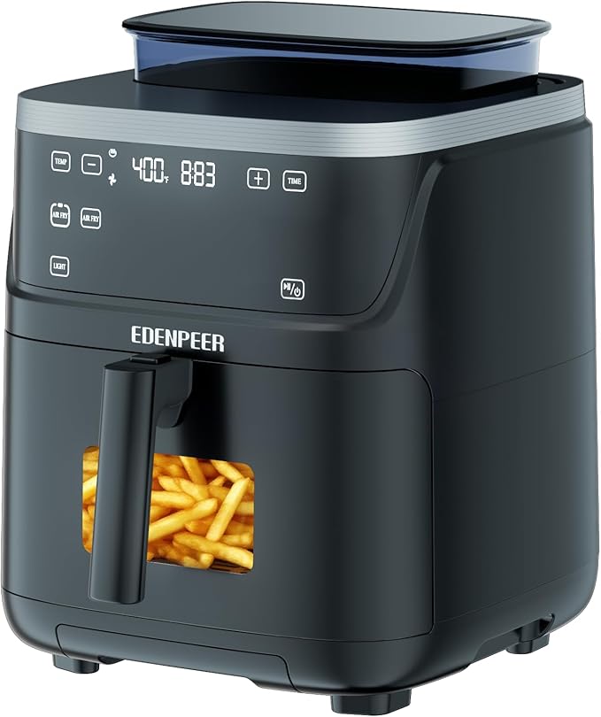 Steam Air Fryer, Non Toxic,12-IN-1 Large Air Fryers with Superior Airflow, Self-cleaning Smart Digital Fryer, Air Fry, Roast, Reheat, Dehydrate, Air Crisp Technology with 420F for Hot,7.5 QT