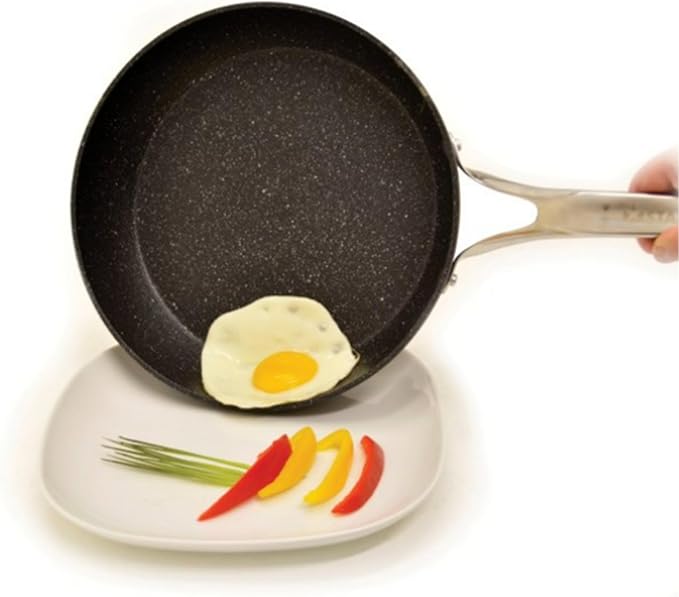 Starfrit The Rock 20cm (8") Non-Stick Fry Pan - Durable Forged Aluminum - Oven Safe - PFOA Free - Easy to Clean - Black