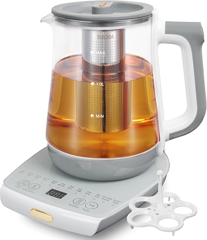 Health Pot Electric Kettle with Infuser,Smart Fruit Hot Tea Maker, Temperature Control and Tea Keep Warm, 12 Functional Procedures, 1.8 Liters of Capacity