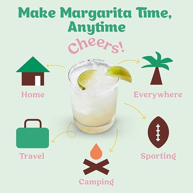 Craftmix Margarita Variety Pack, Makes 24 Drinks, Skinny Cocktail Mixers, Instant Mix Mocktail Kit, Real Fruit, Vegan Low Carb Non-GMO, Dairy Free, Gluten Free, Easy to Mix
