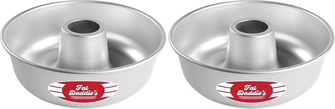 Fat Daddio's RMP-9 Anodized Aluminum Ring Mold Pan, 9 x 2 3/4 Inch, Silver (Pack of 2)