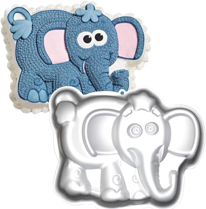 10-INCH Elephant Shaped Cake Pan Mould Aluminum 3D Animal DIY Cake Baking Pan for Birthday, Anniversary, Party, Christmas