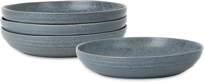 Stone Lain Elio 4-Piece Pasta Bowl Set Stoneware, Blue