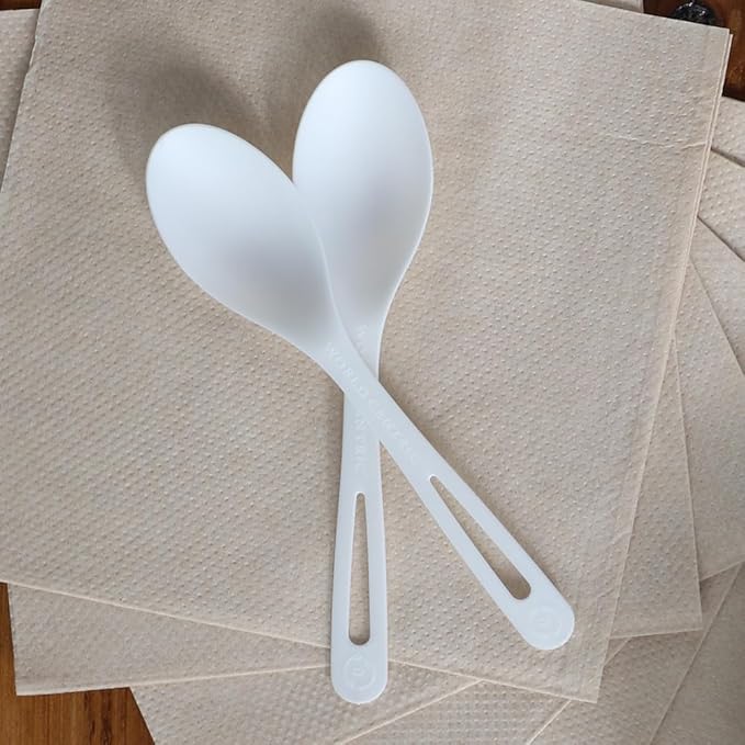 World Centric Compostable Spoon 6" - Made from Plants and Minerals, White TPLA - 1000 Pack