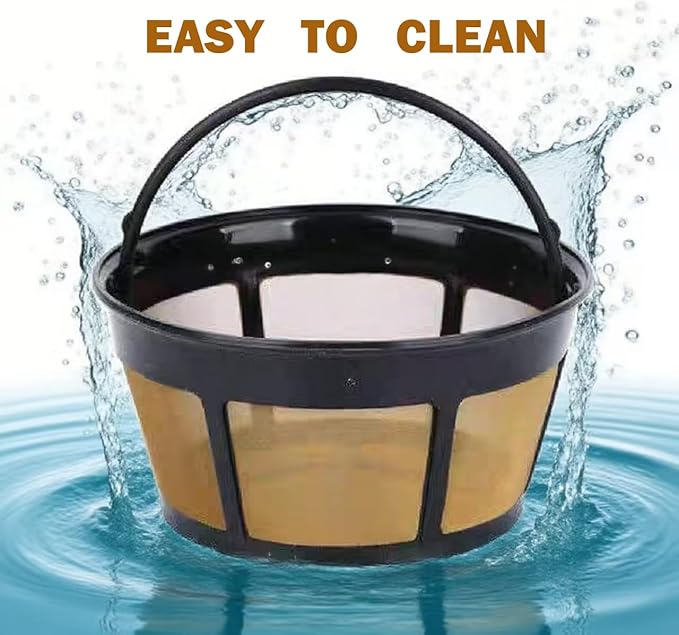 Reusable Coffee Filter for Mr. Coffee 10-12 Cup Coffee Makers, Stainless Steel Mesh Filter Basket Replacement, Washable & Dishwasher Safe, Eco-Friendly Paper Filter Alternative (2 Pack)