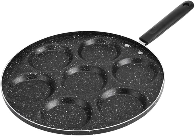 LAVEN Egg Frying Pan, 7-Grid Multi Egg Cooking Pan, Non Sticking Plett Pan for Restaurant, Hotel Household Kitchen Use