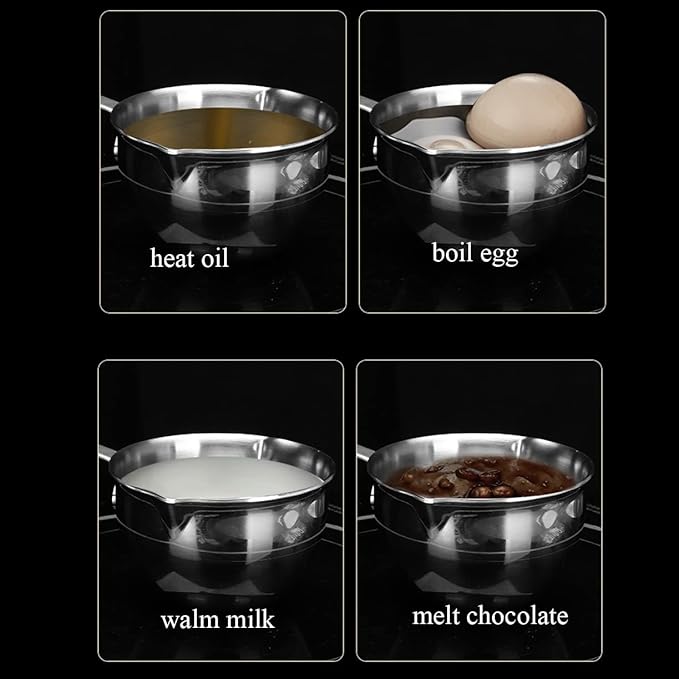 6.76 Oz Mini Butter Warmer Stainless Steel Small Melting Pot For Stove Top 0.2 Quart