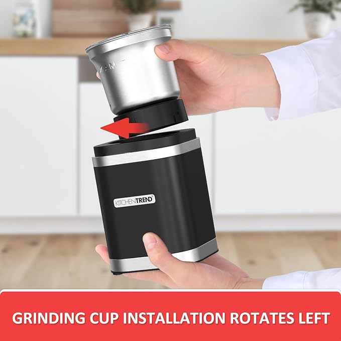 Coffee Bean Grinder Electric, Espresso Grinder for Home Use with Removable Stainless Steel Bowl, 12-Cups Coffee Bean Capacity w/Cleaning Brush (Black)