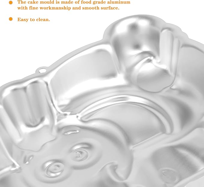 10-INCH Elephant Shaped Cake Pan Mould Aluminum 3D Animal DIY Cake Baking Pan for Birthday, Anniversary, Party, Christmas