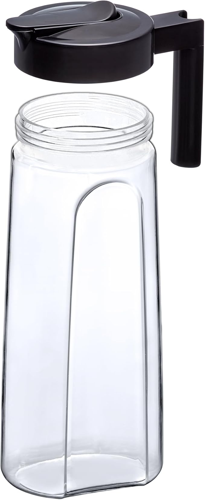 Amazing Abby - Slim - Tritan Pitcher (64 oz), Unbreakable Plastic Water Pitcher with Lid, BPA-Free, Heat-Resistant, Dishwasher-Safe, Great for Both Iced and Hot Drinks, Indoors and Outdoors, Black