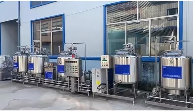 Industrial Yogurt Making Machine, Automatic Cleaning & Microcomputer Control, Milk Pasteurizer with Cooling System for Yogurt, Juice, Dairy Production Lines