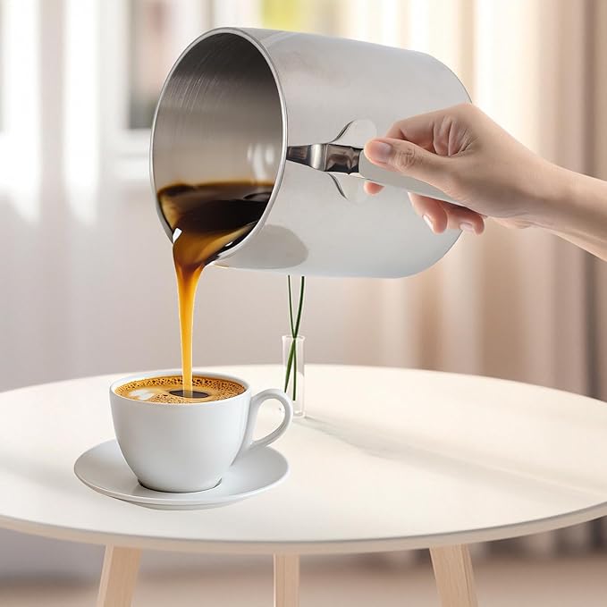 Stainless Steel Butter Warmer Pot with Scale Marks - 900ml/30.42oz Milk Heating Pot for Chocolate, Coffee, Tea - Multi-Layer Melting for Kitchen, Stovetop Safe(900ML)