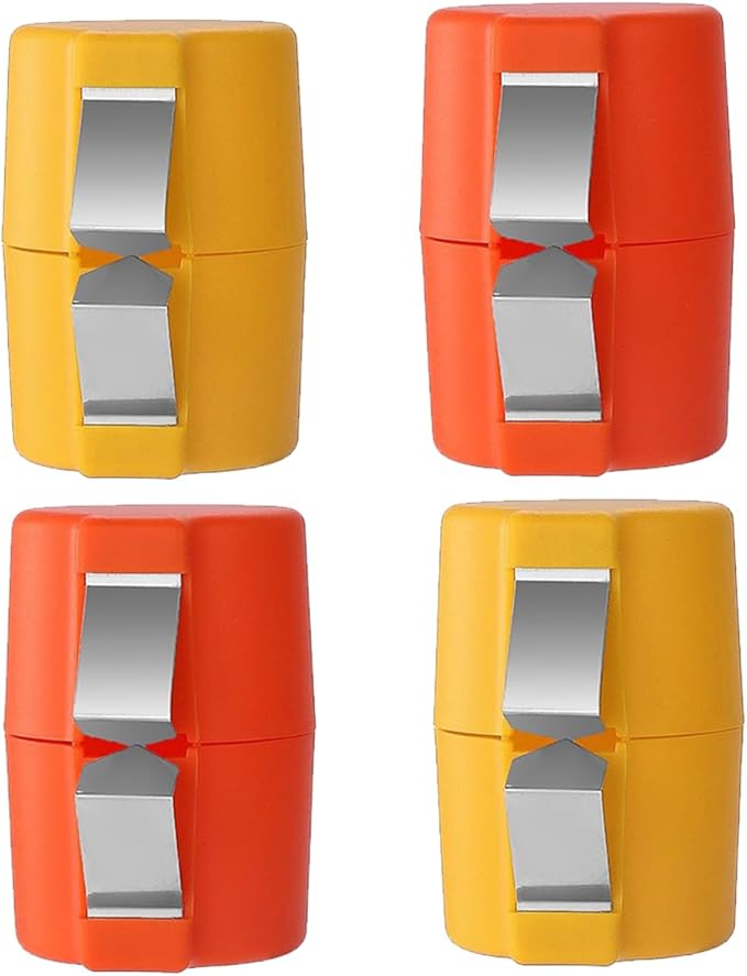 4Pcs Egg Shell Opener and Breaker - Multifunctional Cracker, Separator, Peeler, and Cutter Tool for Kitchen (Orange & Yellow)