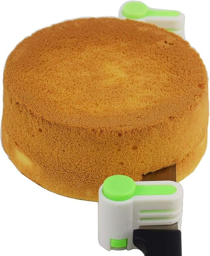 2PCS DIY Cake Slicer, Stratification Auxiliary, Bread Slice, Toast Cut, 5 Layers Leveler Slicer, Kitchen Fixator Tool (2, Green)
