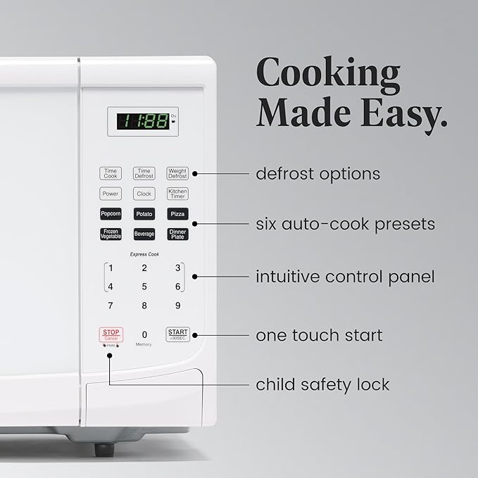 Farberware FM09WHA Microwave Oven, 0.9 Cu. Ft, White