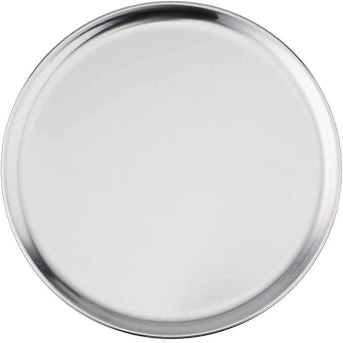 New Star Foodservice 50806 Restaurant-Grade Aluminum Pizza Pan, Baking Tray, Coupe Style, 10-Inch