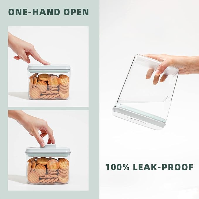 Airtight Pop Food Containers 10-Piece Set BPA-Free Stackable Air Tight Pantry Storage Containers Ideal for Storage Cereal Snack Flour Sugar Spaghetti