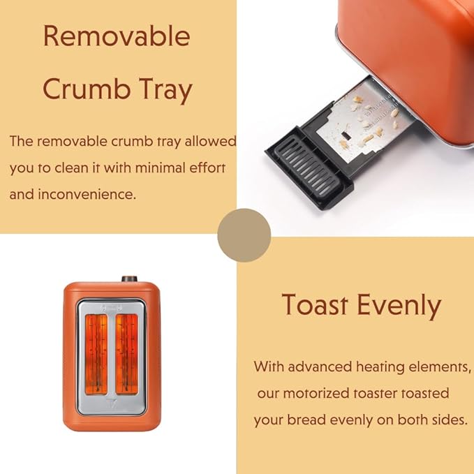 BUYDEEM DT730 Motorized Toaster, 2-Slice Smart Digital Leverless Toaster with LCD Countdown Timer, 9-Shade Settings for Toast, Bagels, Waffles, Muffins