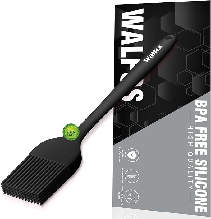 Walfos Small Basting Pastry Brush, Silicone Pastry Brush, Heat Resistant Perfect for BBQ Grill Baking Kitchen Cooking, Strong Steel Core and One-Pieces Design, BPA Free and Dishwasher Safe (8.2")