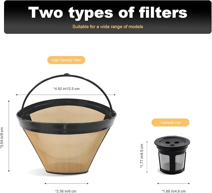 Reusable Coffee Filters Compatible with Ninja Dual Brew Coffee Makers - Compatible with Ninja Models CFP301, CFP307 – Includes 3 Pack Reusable K Cups and 2 Pack Coffee Maker Filters