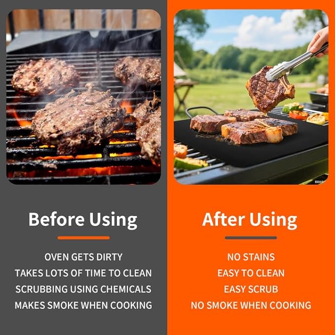 Oven Liners for Bottom of Oven, Heavy Duty Non-stick Teflon Oven Mat for Bottom of Oven, Reusable Oven Liners for Bottom of Electric Oven, BPA & PFOA Free, 23.6"X 15.7", 2/4 Pack