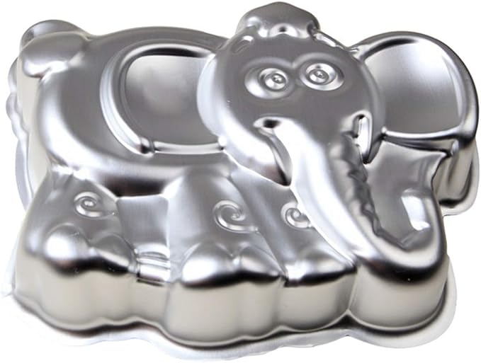 10-INCH Elephant Shaped Cake Pan Mould Aluminum 3D Animal DIY Cake Baking Pan for Birthday, Anniversary, Party, Christmas