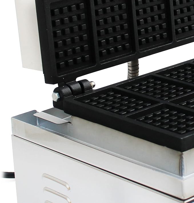 1550W Commercial Waffle Maker, 10 Grids Electric Square Waffle Maker Non-Stick Stainless Steel Belgian Waffle Iron w/Time & Temper Adjustable| Temper Comparison Table, Large Waffle Machine Restaurant