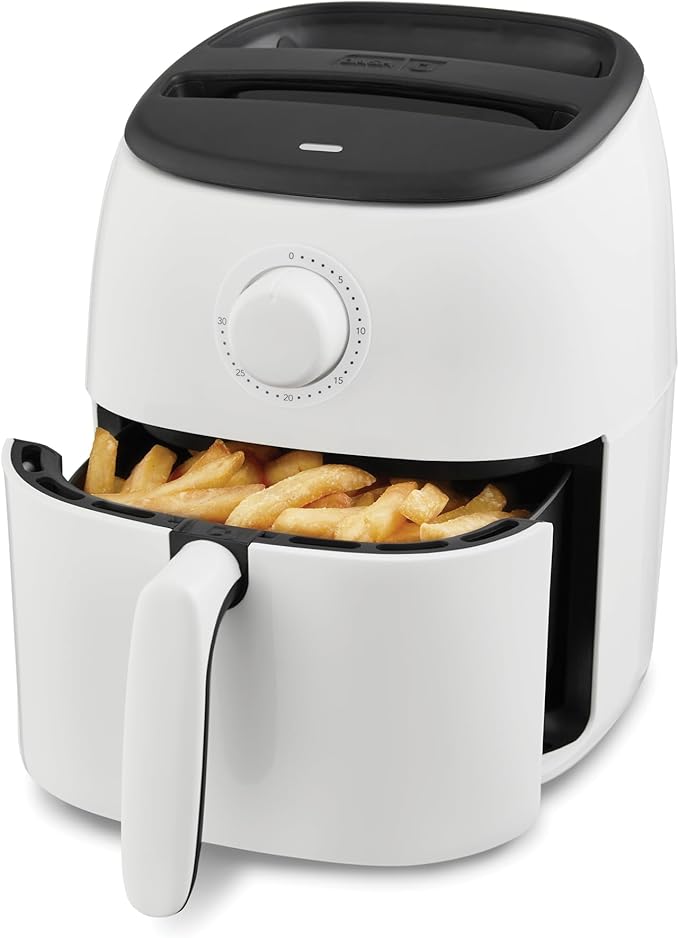 DASH Tasti-Crisp™ Express Air Fryer Oven, 2.6 Qt., White – Compact Air Fryer for Healthier Food in Minutes, Ideal for Small Spaces - Auto Shut Off, Analog, 1000-Watt