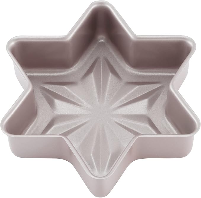 CHEFMADE Star-Shaped Cake Pan, 8-Inch Non-Stick Diamond Surface Cake Bread and Meat Bakeware for Oven and Instant Pot Baking (Champagne Gold)