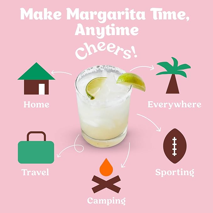 Craftmix Classic Margarita, Makes 24 Drinks, Skinny Margarita Cocktail Mixers - Mocktail Drink Mixers - Made With Real Fruit - Vegan Low-Carb, Low-Sugar, Non-GMO, Dairy Free, Gluten Free, Easy to Mix