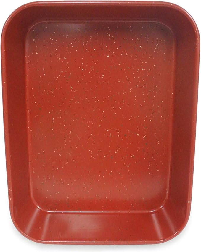 casaWare Ceramic Coated NonStick Lasagna/Roaster Pan 13 x 10 x 3-Inch (Red Granite)