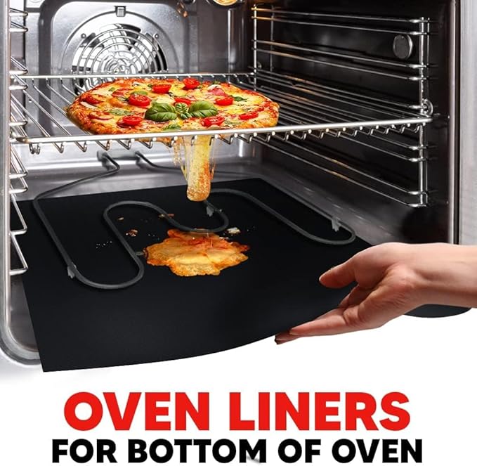 Product image Premium Extra Thick Oven Liners for Bottom of Oven, Non Stick Stove Liners for Bottom of Electric Stove, Reusable Mat Kitchen Accessories, Mat for Electric Gas Grill BPA & PFOA Free