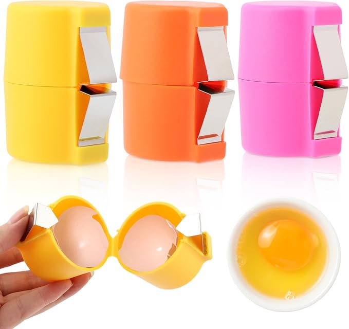 3Pcs Egg Shell Opener, New Egg Tool for Uncooked Eggs, Egg Shell Opener Topper Cutter, Handheld Eggshell Breaker and Egg Separator for Eggs Kitchen Gadgets Egg Cracker Tool 
