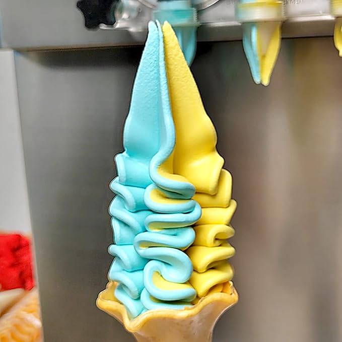 Kolice ETL Commercial 3 flavors soft ice cream machine,gelato yogurt ice cream machine-2+1 mixed flavors,upper tanks refrigerated,countertop,auto counting,auto washing