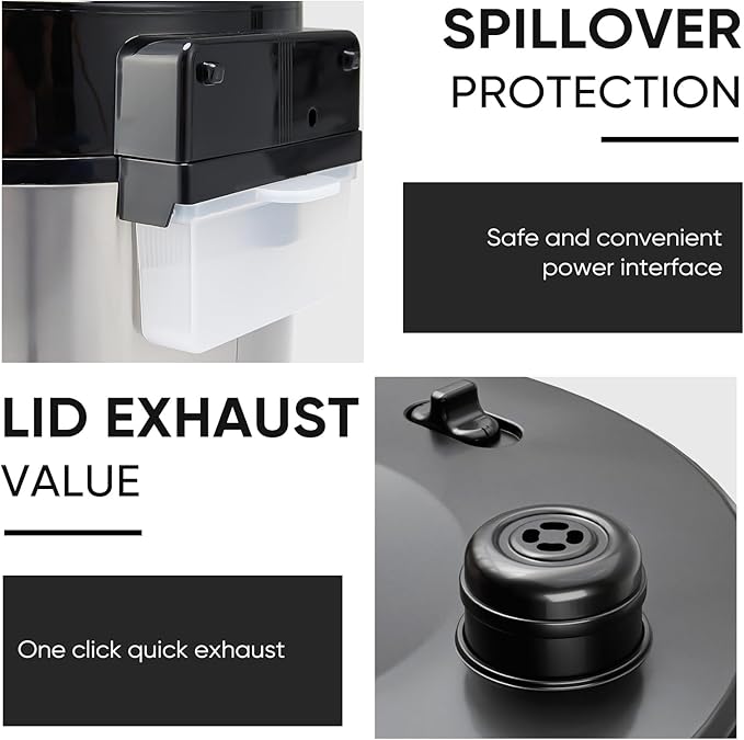 DUMOS 12-in-1 Electric Pressure Cooker 6 QT Stainless Steel Multi Cooker Electric for Pressure, Rice, Steamer, Yogurt Maker, Slow Cook,Meat Stew, Cake, Porridge, Multigrain, Sliver