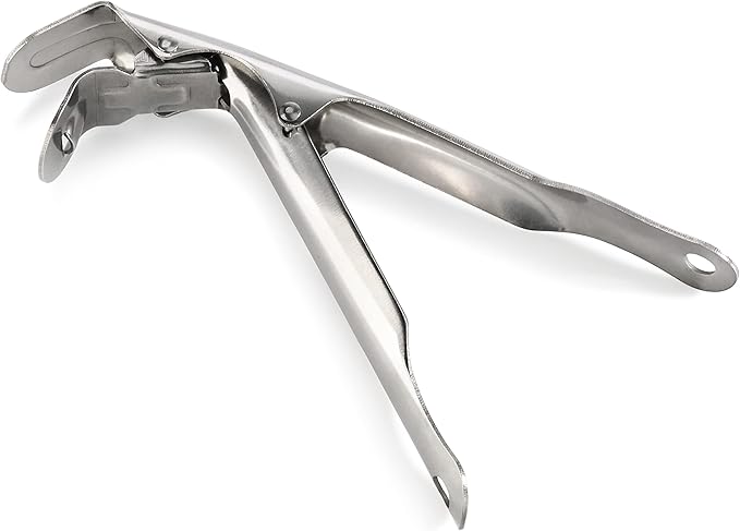 New Star Foodservice 50479 Deep Pizza Tray Pan Gripper Holder, 8", Silver