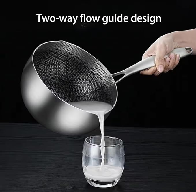 Nonstick 1.5 Quart Stainless Steel Saucepan with Lid,Non-stick Sauce Pot Compatible with All Cooktops,Multipurpose Sauce Pan Perfect For Boiling Gravies,Pasta, Noodles (1.5Qt)