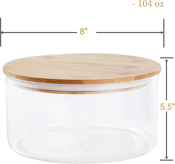104oz Large Glass Trifle Bowl with Lid, Modern Design Clear Glass Round Dessert Centerpiece Serving Bowl for Laying Ice Cream Cakes, Salad, Fruit, Microwave & Dishwasher Safe