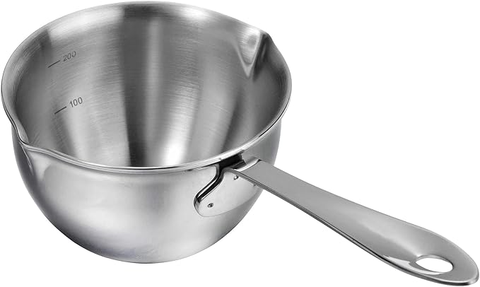 6.76 Oz Mini Butter Warmer Stainless Steel Small Melting Pot For Stove Top 0.2 Quart
