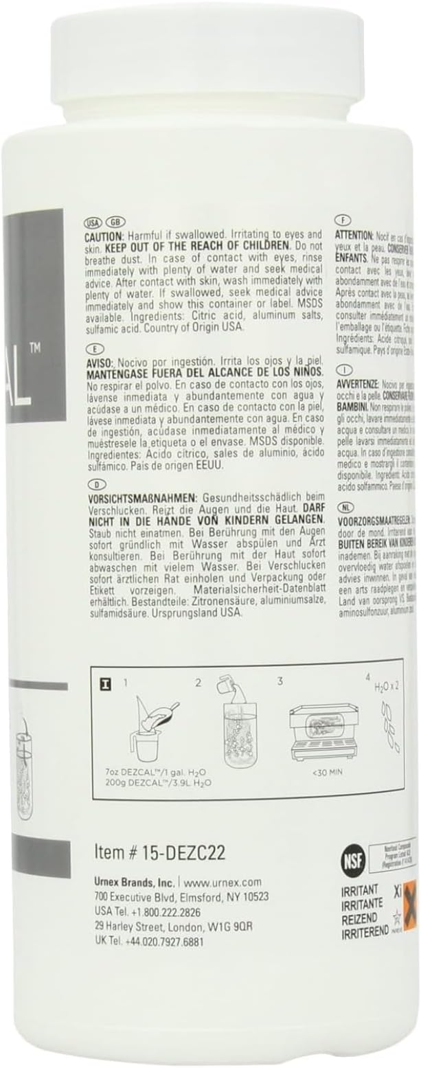 Urnex Dezcal Coffee and Espresso Machine Descaler Activated Scale Remover - 900g Bottle - Fast Effective Descaling Of Boilers and Heating Elements Faucets Spray Heads Milk Systems