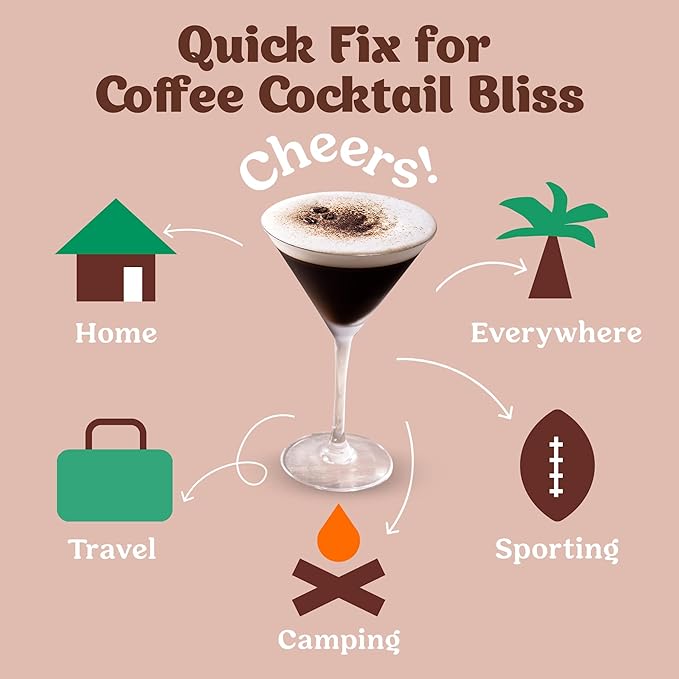 Craftmix Espresso Martini, Makes 24 Drinks, Skinny Cocktail Mixers - Mocktail Drink Mixers - Martini Mix With Real Coffee - Vegan Low-Carb, Low-Sugar, Non-GMO, Dairy Free, Gluten Free, Easy to Mix